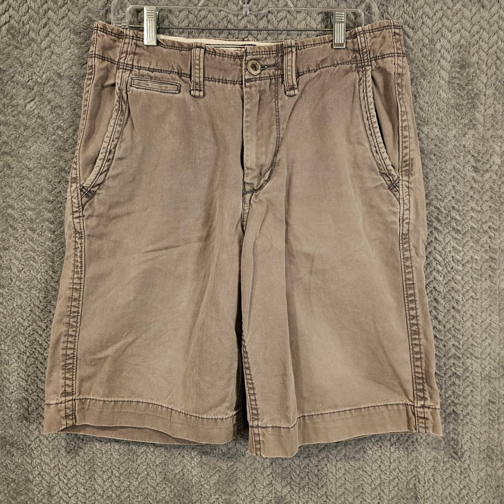 American Eagle Outfitters Mens Brown Longer Length Cotton Chino Shorts Size 30